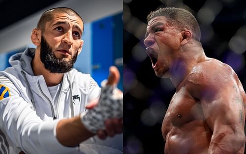 Khamzat Chimaev (left) and Gilbert Burns (right) [Left photo via @ufc on Instagram]