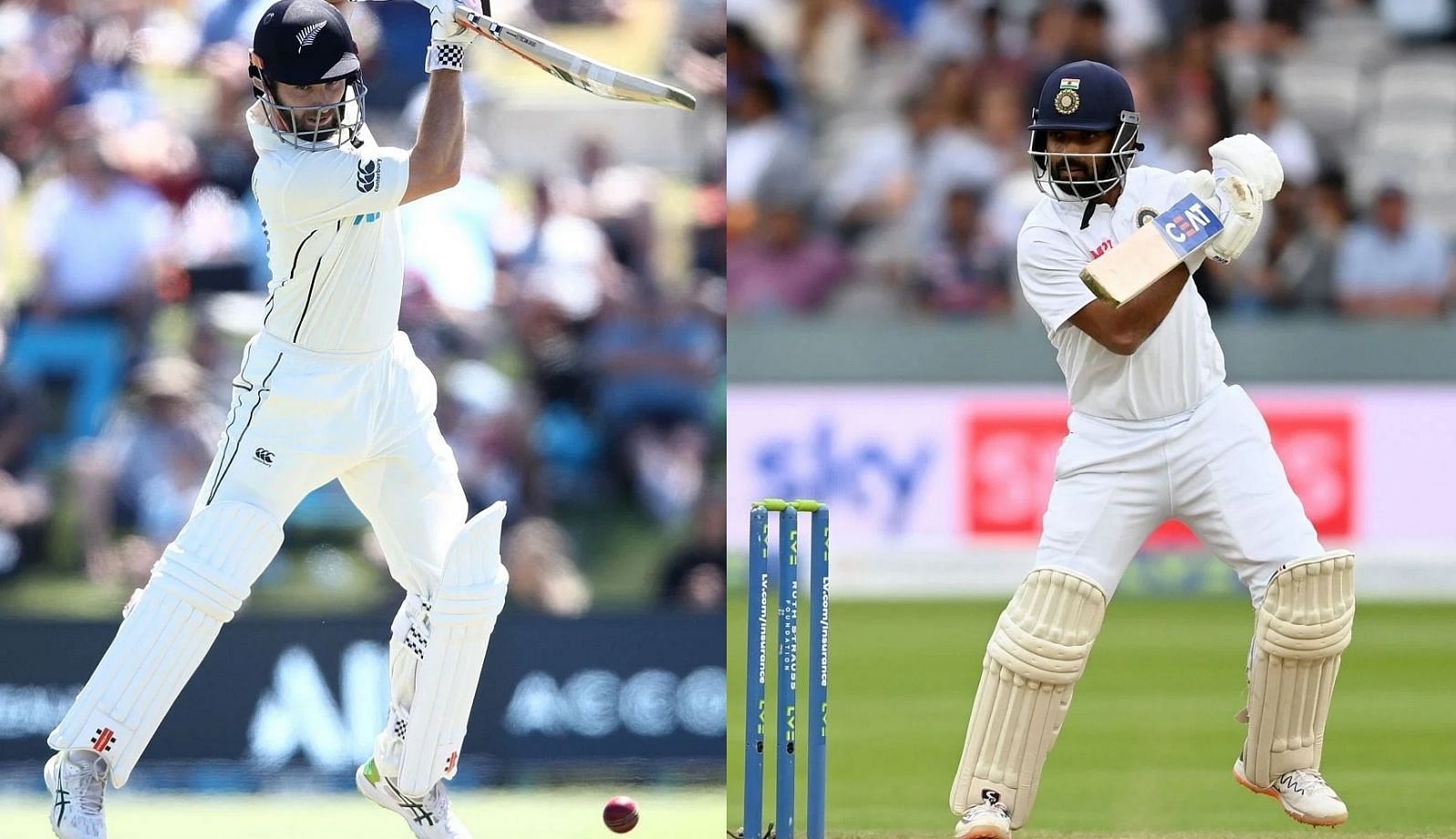 Kane Williamson and Ajinkya Rahane. Pics: Getty Images