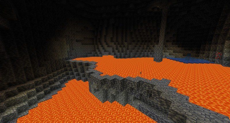 Lava lakes were missing in Minecraft 1.18 update release candidate 2 (Image via Reddit)