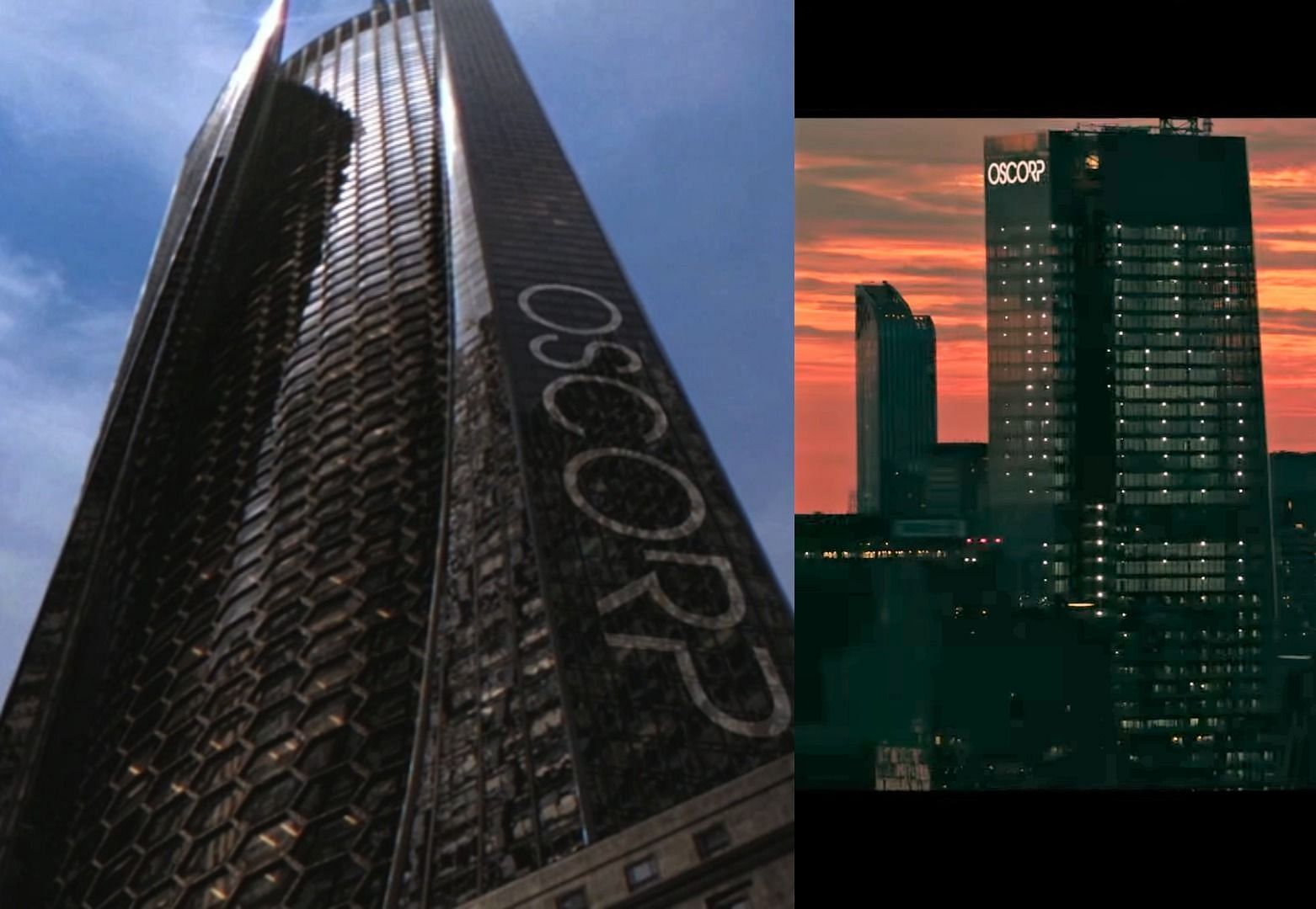 The Oscorp building in TASM, and in Morbius (Image via Sony Pictures Entertainment/Marvel)