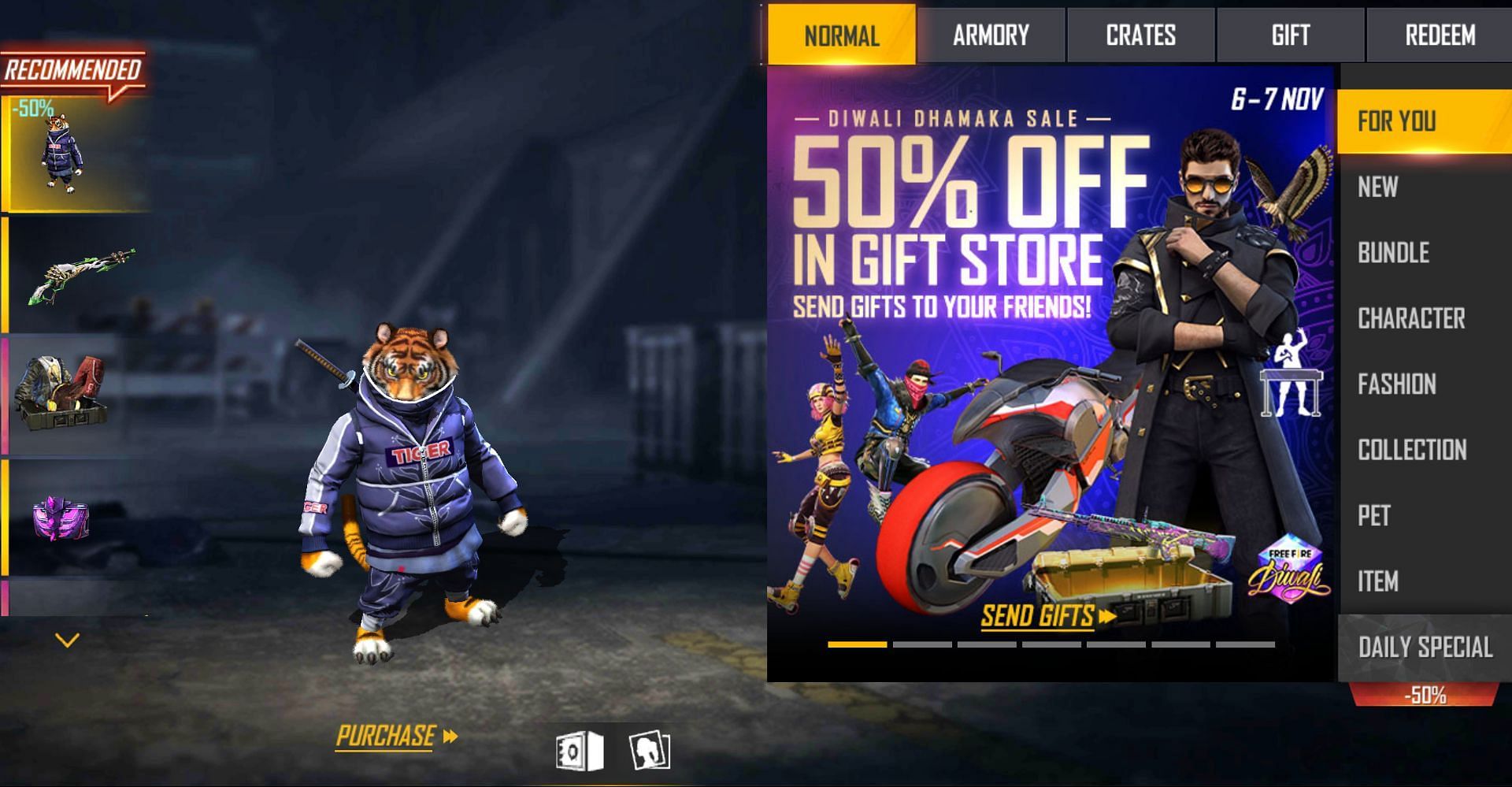 Users can head to the redeem section (Image via Free Fire)