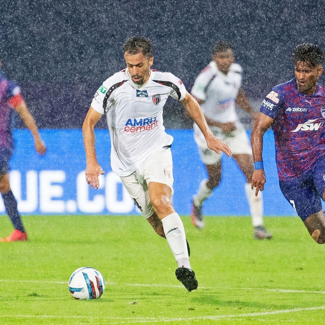 Hernan Santana of NorthEast United against Bengaluru FC (Image Courtesy: NorthEast United Instagram)
