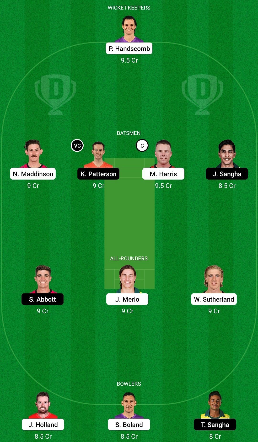 VCT vs NSW Dream11 Team - 1