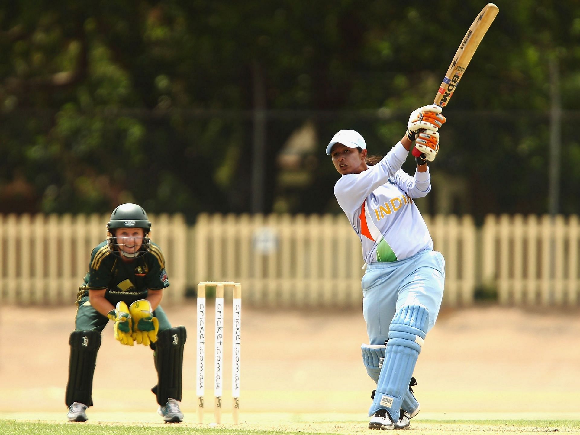 Rumeli Dhar in action in Australia v India - 1st Women&#039;s ODI