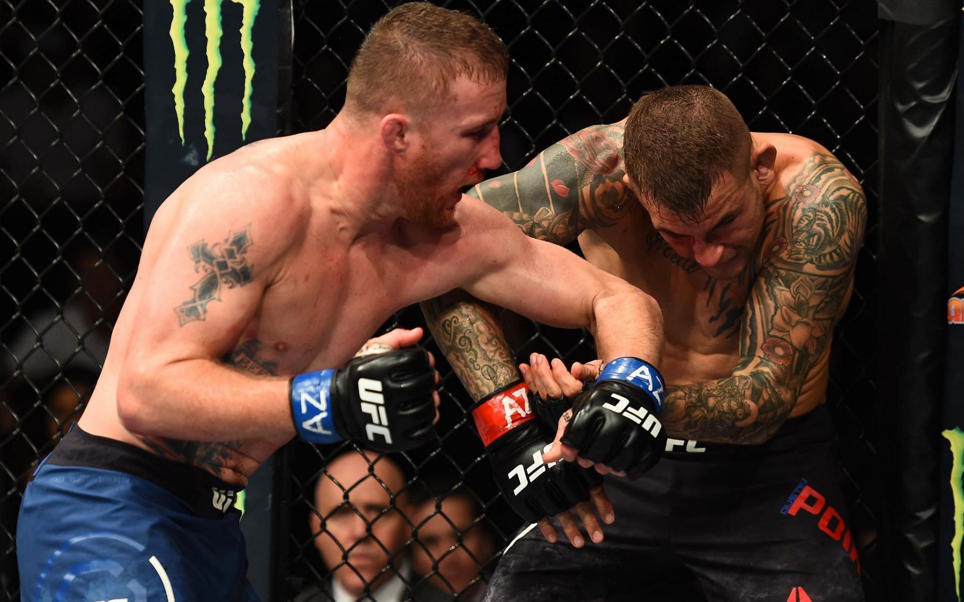 Justin Gaethje (left) &amp; Dustin Poirier (right) [Image Credits- @ufc on Twitter]