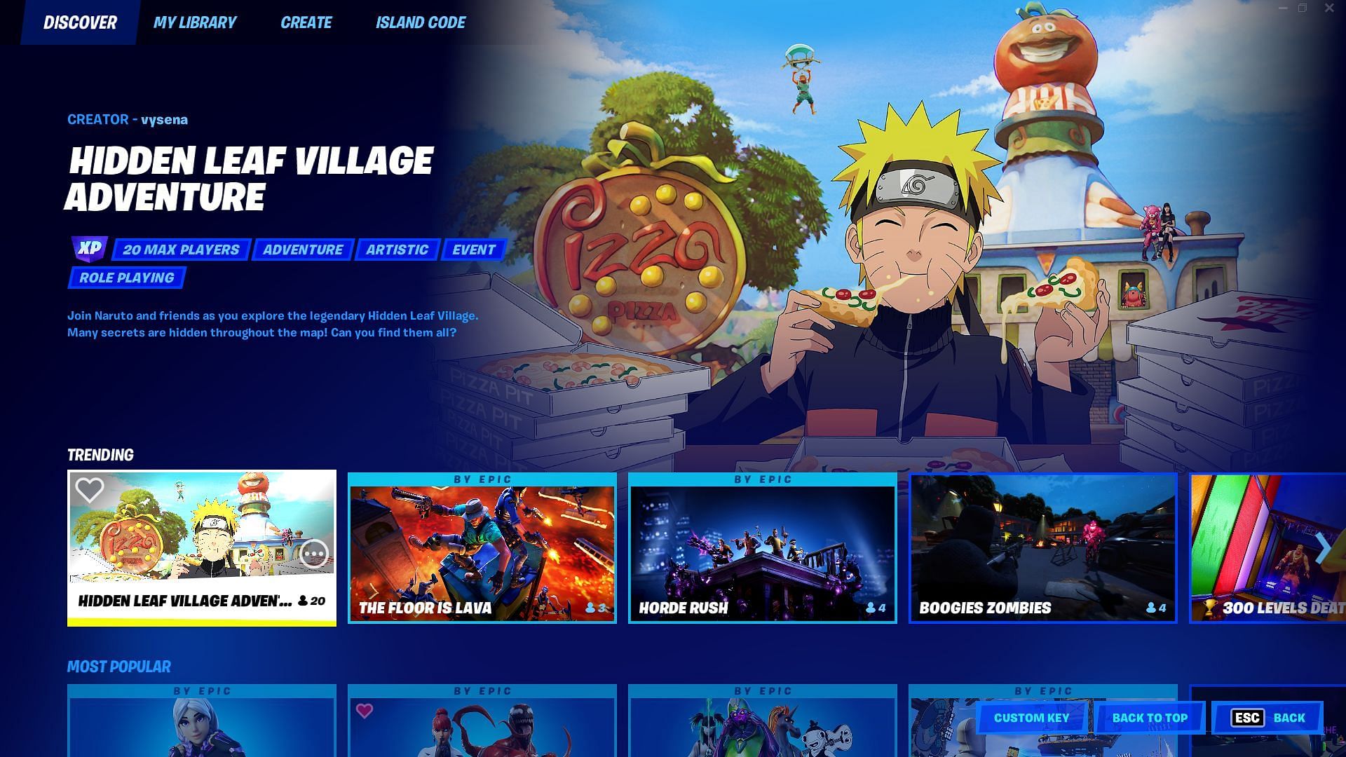 Fortnite: How To Access The Naruto Hidden Leaf Village Map