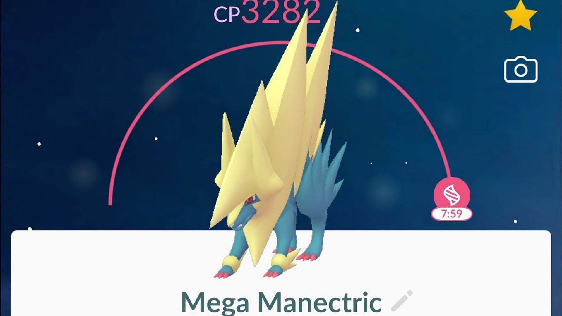 Mega Manectric as it appears on its in-game status screen in Pokemon GO (Image via Niantic)