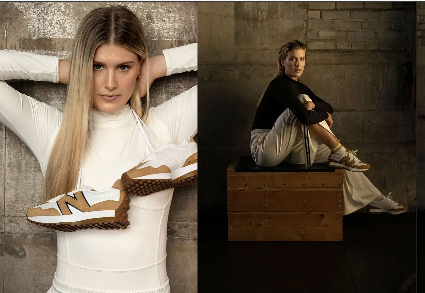 A closer look at the New Balance shoes, sported by Eugenie Bouchard