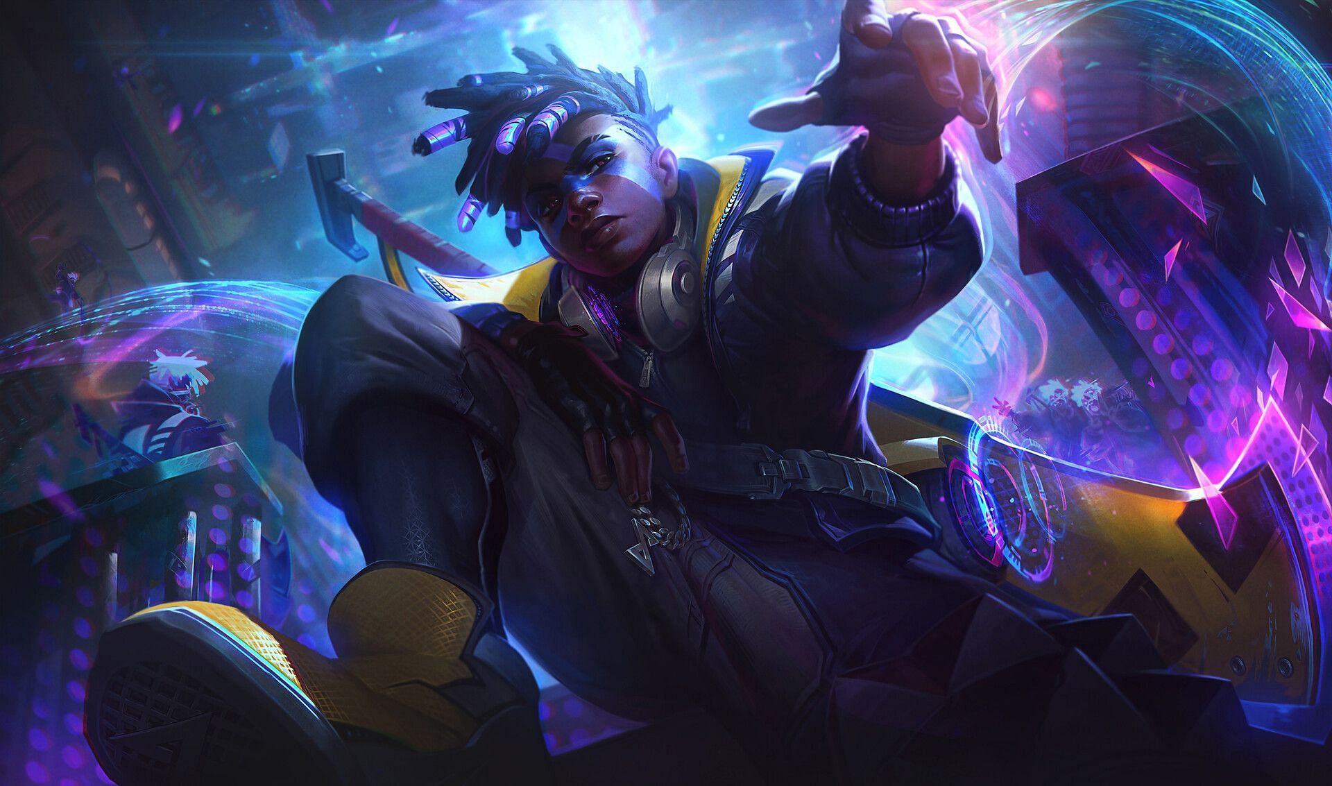 Splash art for Champion Ekko as seen in the League of Legends video game. (Image via Riot Games)