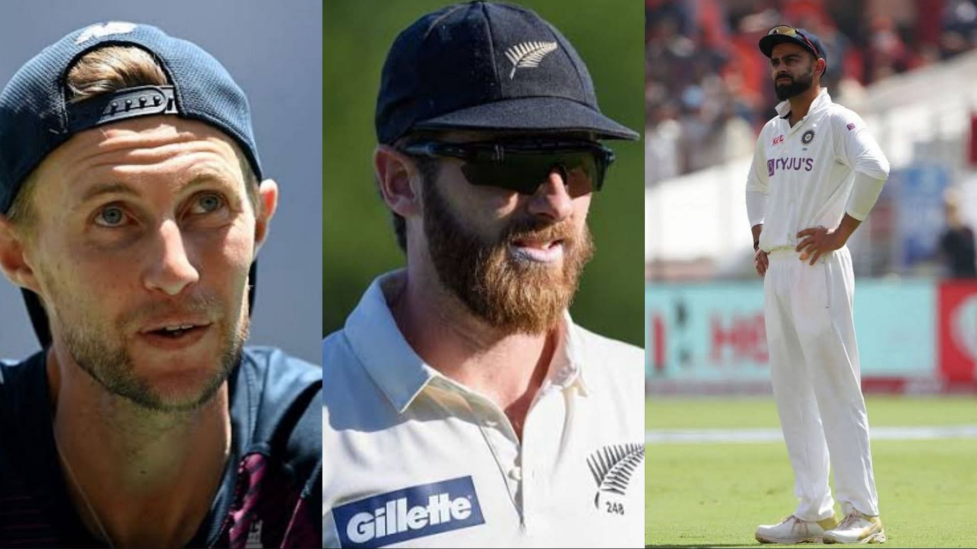 (L-R): Joe Root, Kane Williamson and Virat Kohli