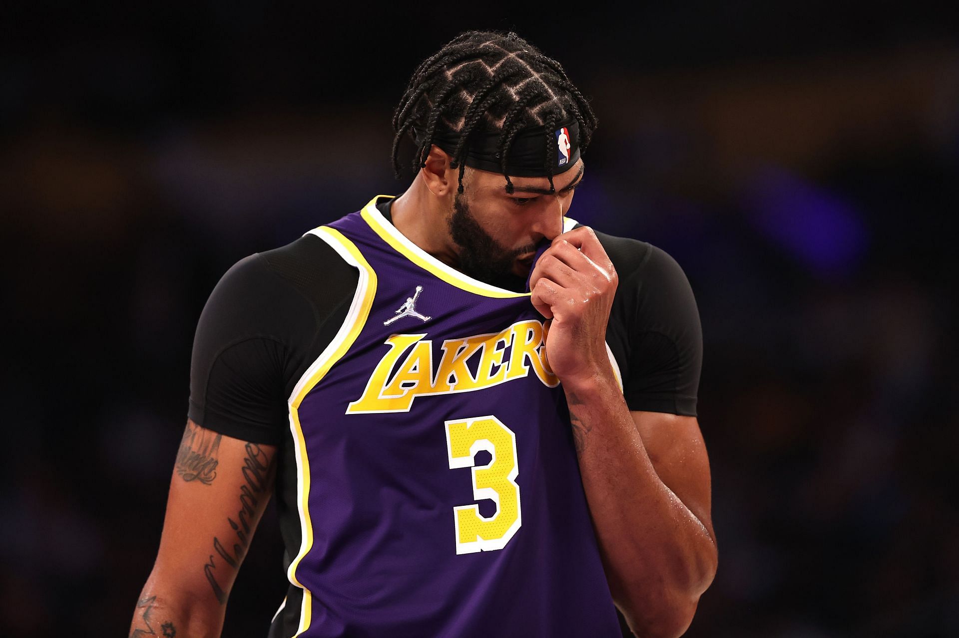 Anthony Davis of the LA Lakers in action during a game