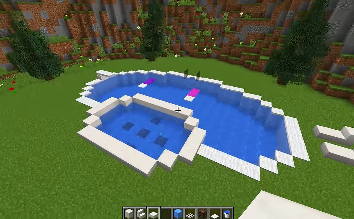 How To Make A Modern Swimming Pool In Minecraft
