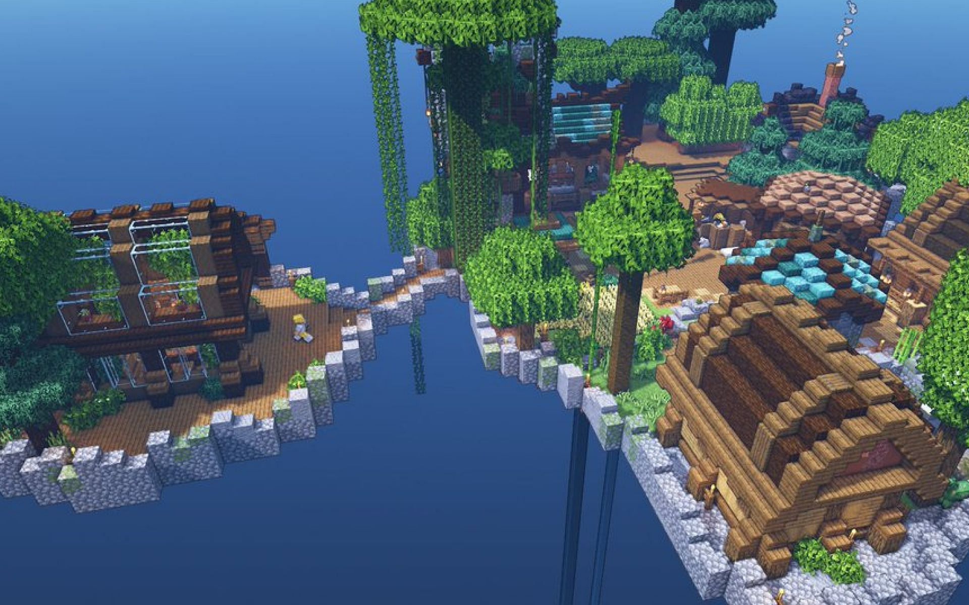 An image of a player&#039;s Skyblock build. (Image via Mythicalsausage on Twitter).