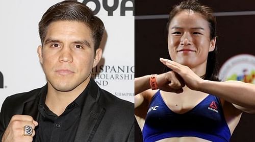 Henry Cejudo (left) and Zhang Weili (right)