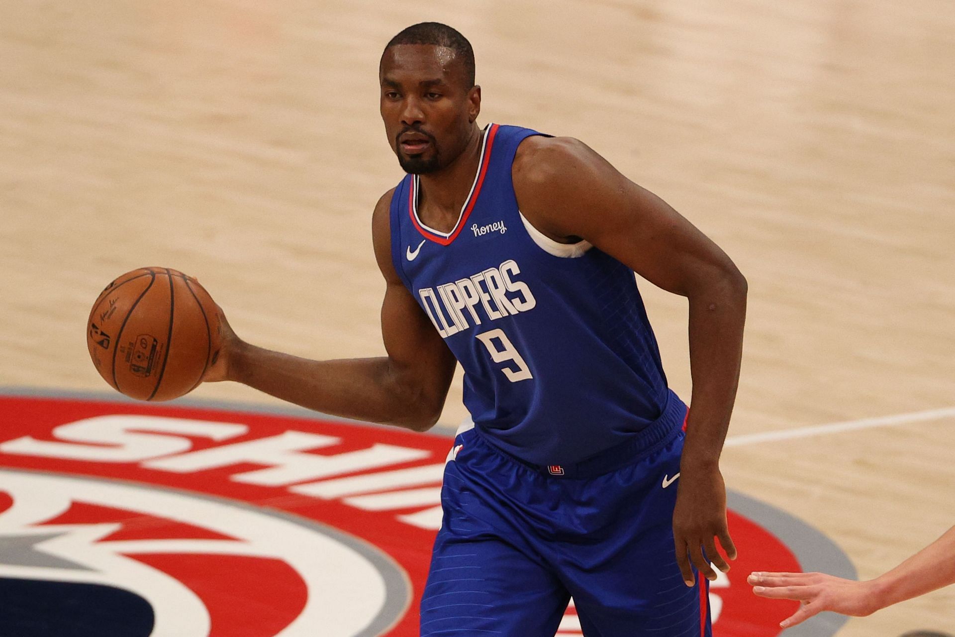 Serge Ibaka in action during an NBA game for the LA Clippers.
