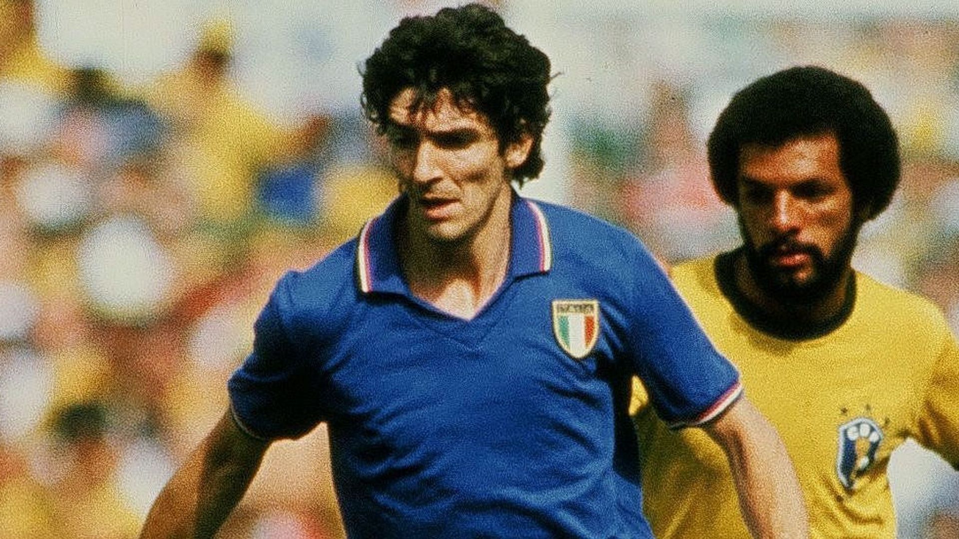 1982 World Cup hero Paolo Rossi in Italy colors.