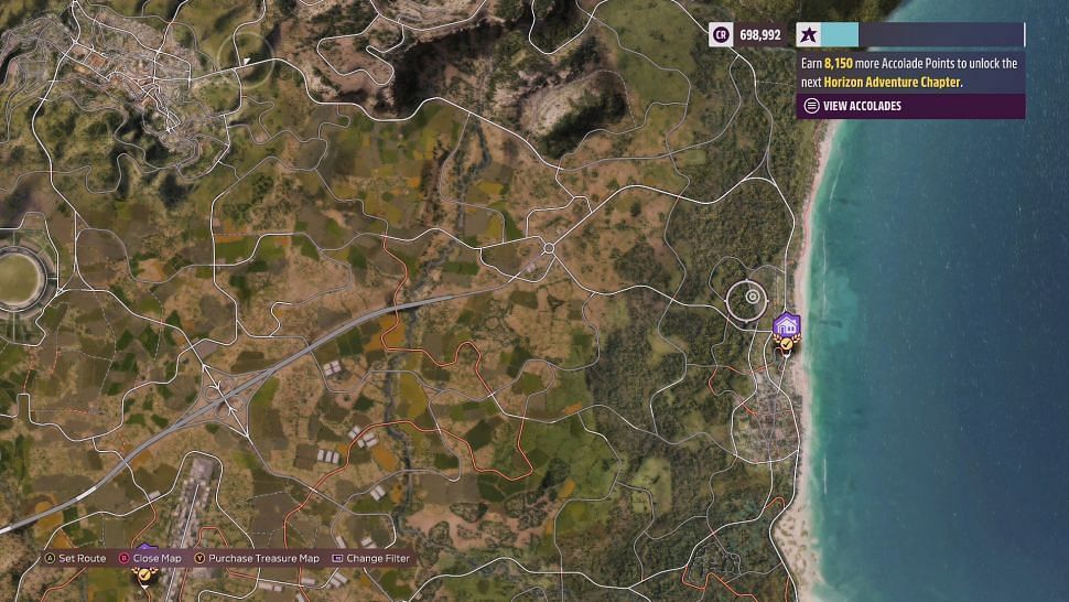 Location of Lugar Tranquilo (Image via Forza Horizon 5)