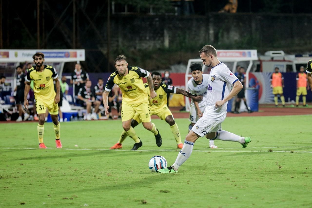 Chennaiyin FC&#039;s Vladimir Koman took the spot that decided the game (Image Courtesy: Chennaiyin FC Media)