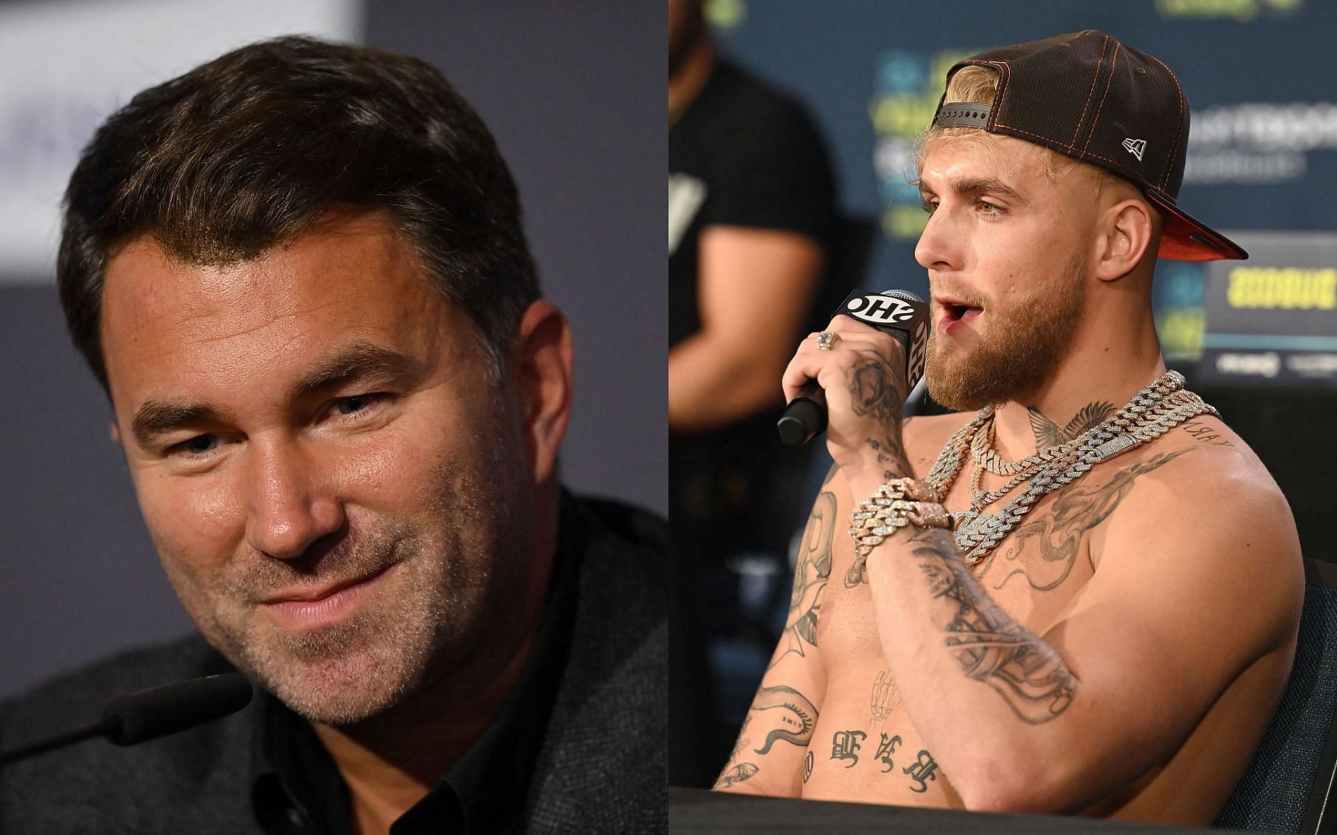 Eddie Hearn (left) &amp; Jake Paul (right)