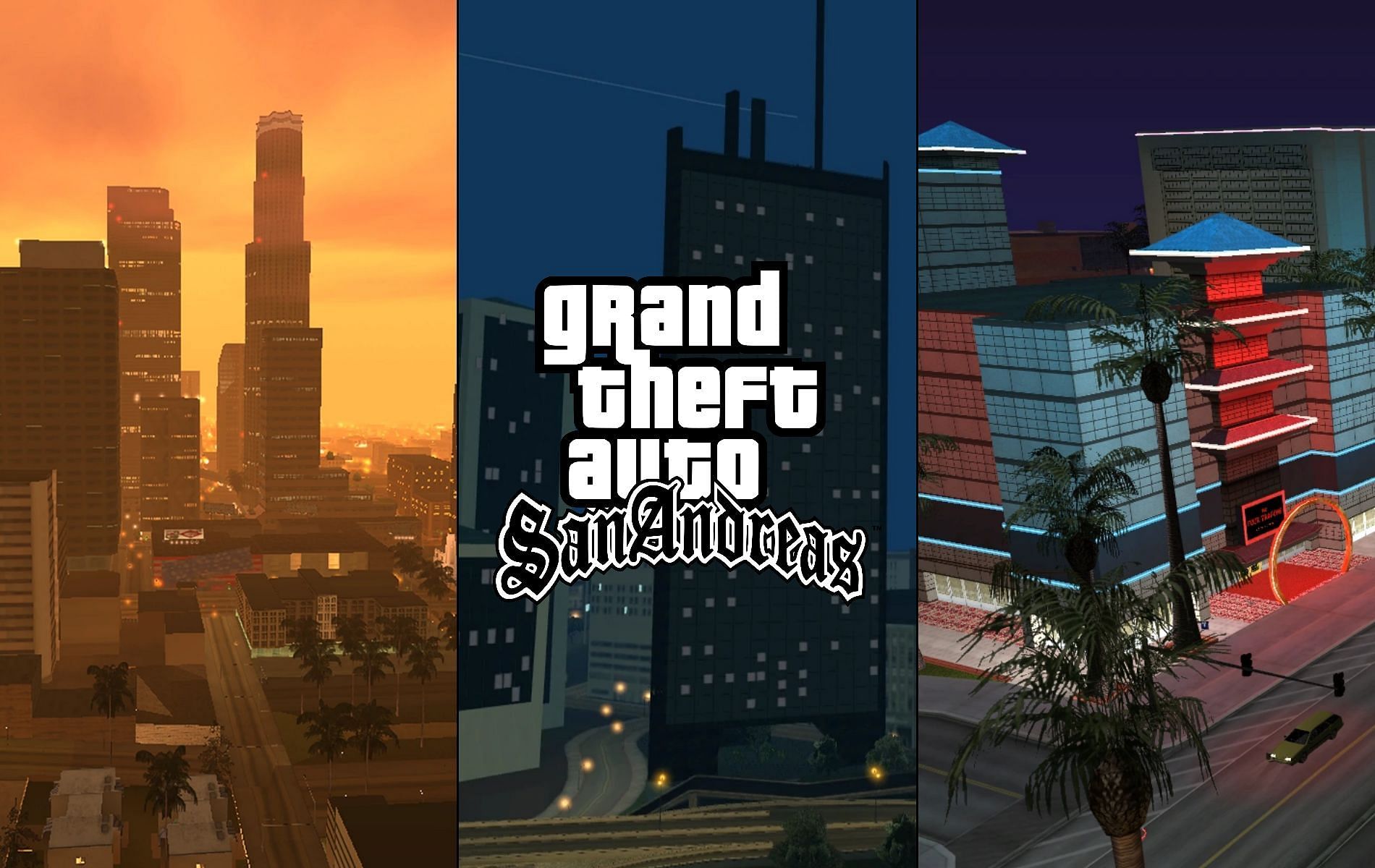 Three iconic cities (Image via Rockstar Games)