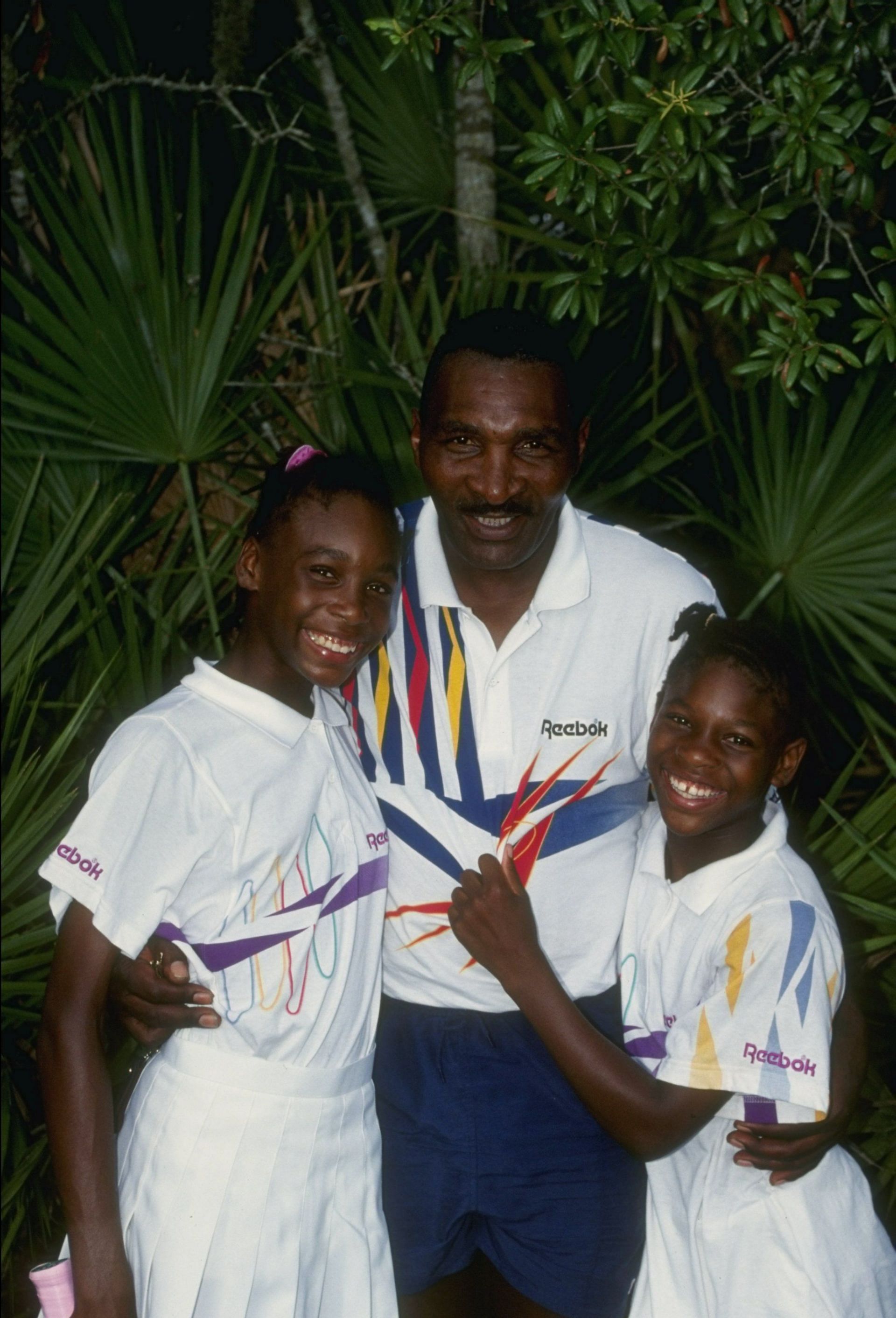 Serena and Venus Williams with father Richard in 1992.