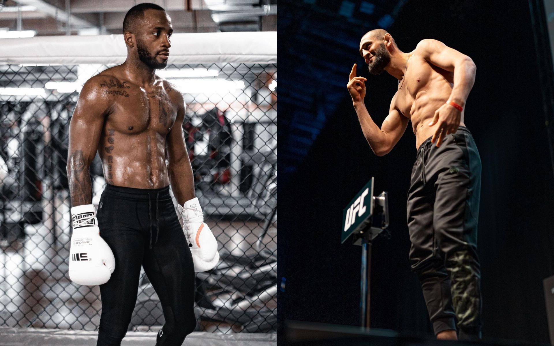 Leon Edwards (left) &amp; Khamzat Chimaev (right) [Image Credits- @leonedwardsmma &amp; @khamzat_chimaev on Instagram]