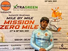 World record attempt by Amit Samarth to cycle 1035-km from India Gate, New Delhi to Zero Mile, Nagpur on Nov 27