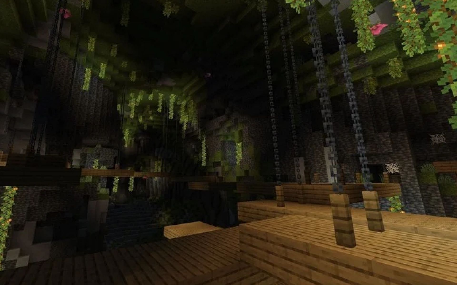 Lush caves are just one place for players to build. (Image via Minecraft)