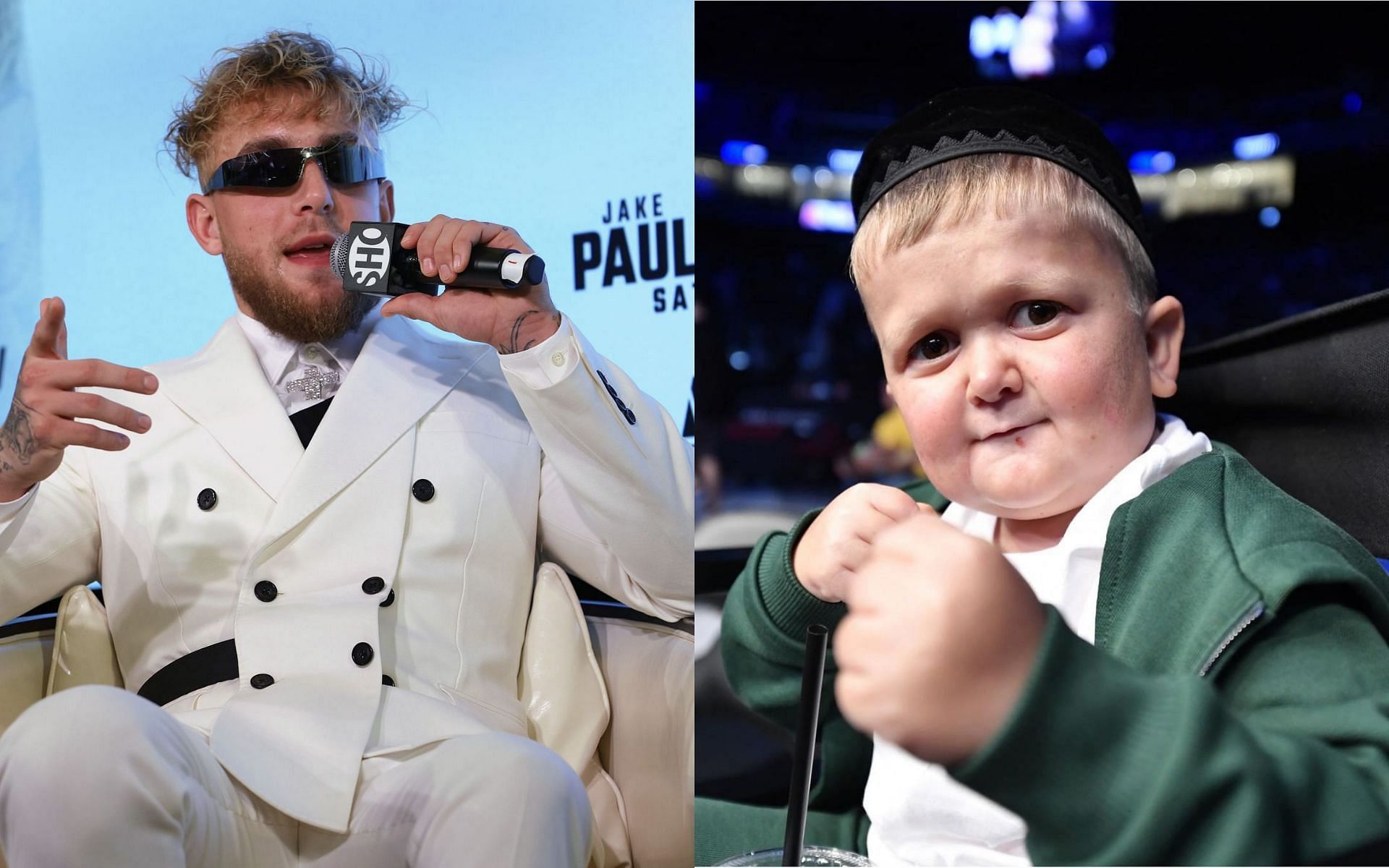 Jake Paul (left); Hasbulla Magomedov (right). [Image source: Getty Images]