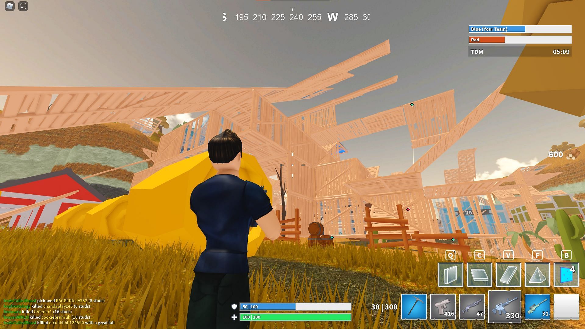 The building mechanic at work (Image via Roblox)