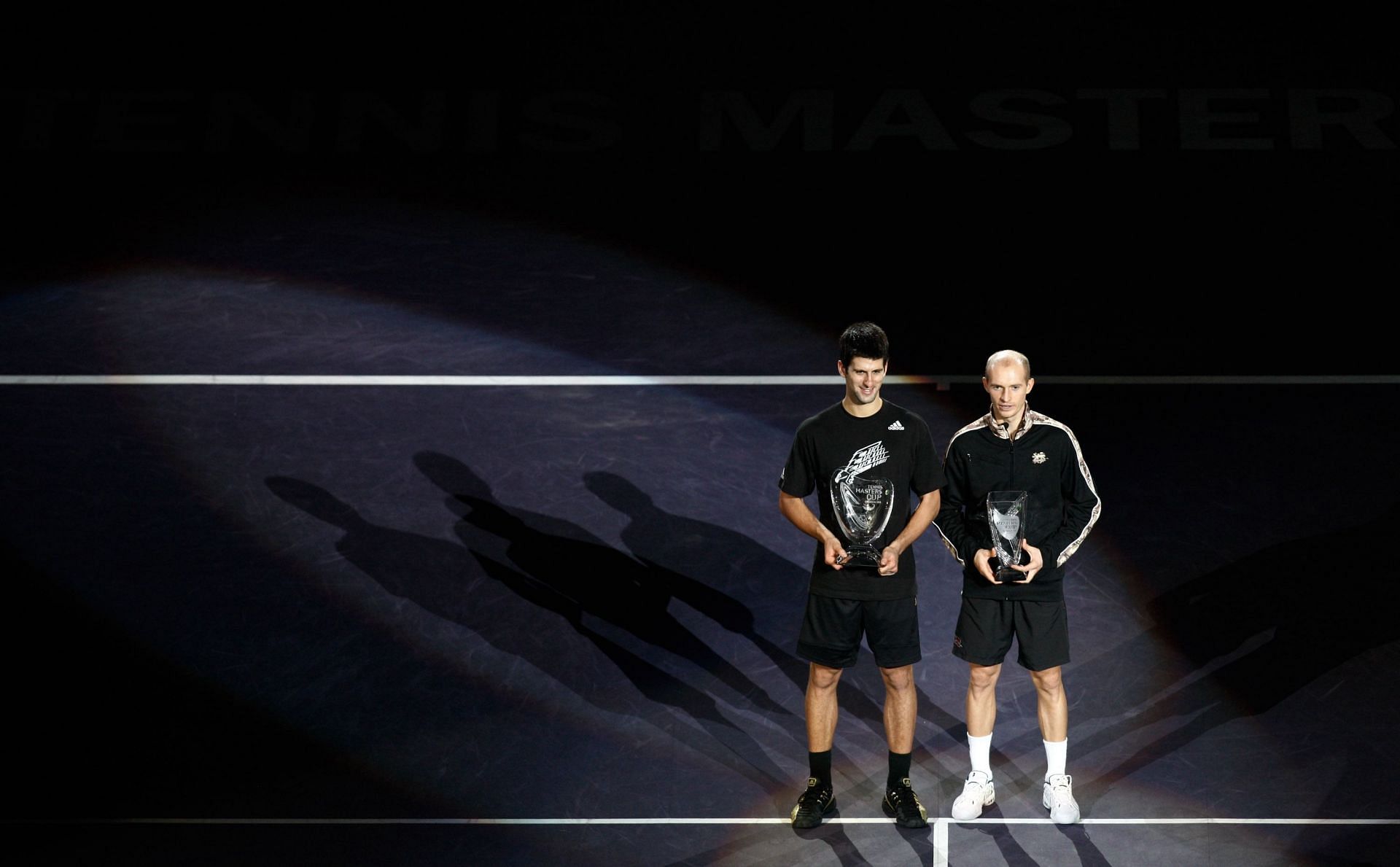 Novak Djokovic after winning the Tennis Masters Cup at Shanghai in 2008