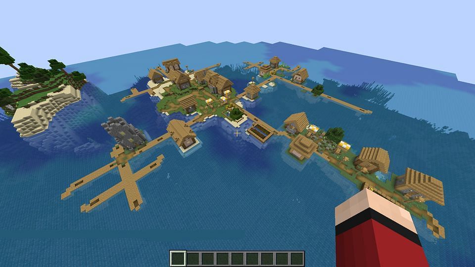 An Ocean Village in Minecraft (Image via u/Vortex on Reddit)