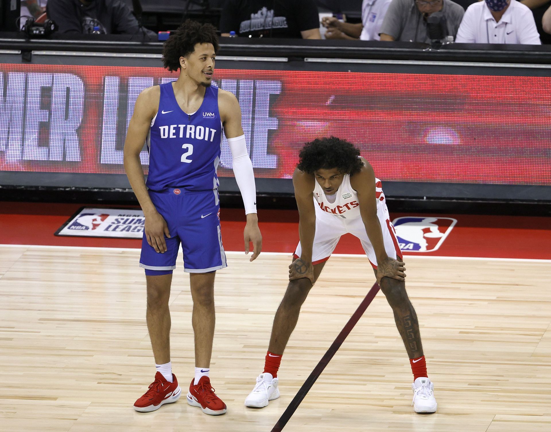 Cade Cunningham of the Detroit Pistons v Houston Rockets in the NBA Summer League