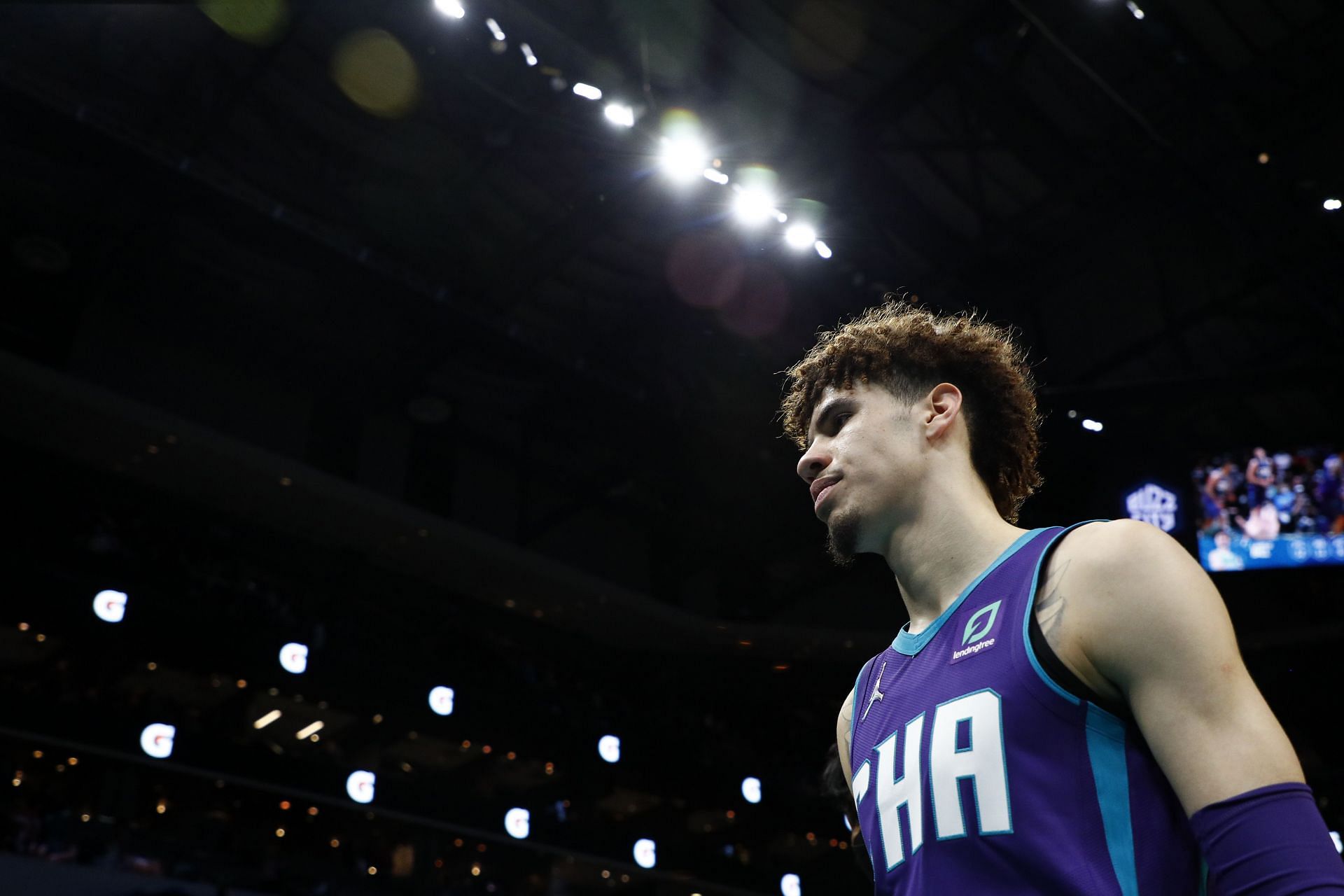 LaMelo Ball in action during the Indiana Pacers vs Charlotte Hornets game.