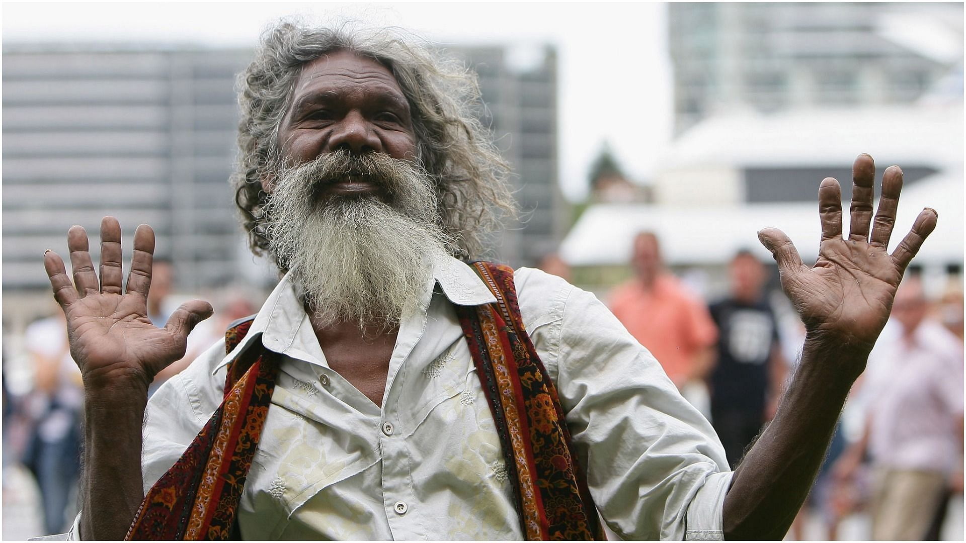 David Gulpilil attends a photocall ahead of the world premiere of &quot;Australia&quot; at the Museum of Contemporary Art (Image by Don Arnold via Getty Images)