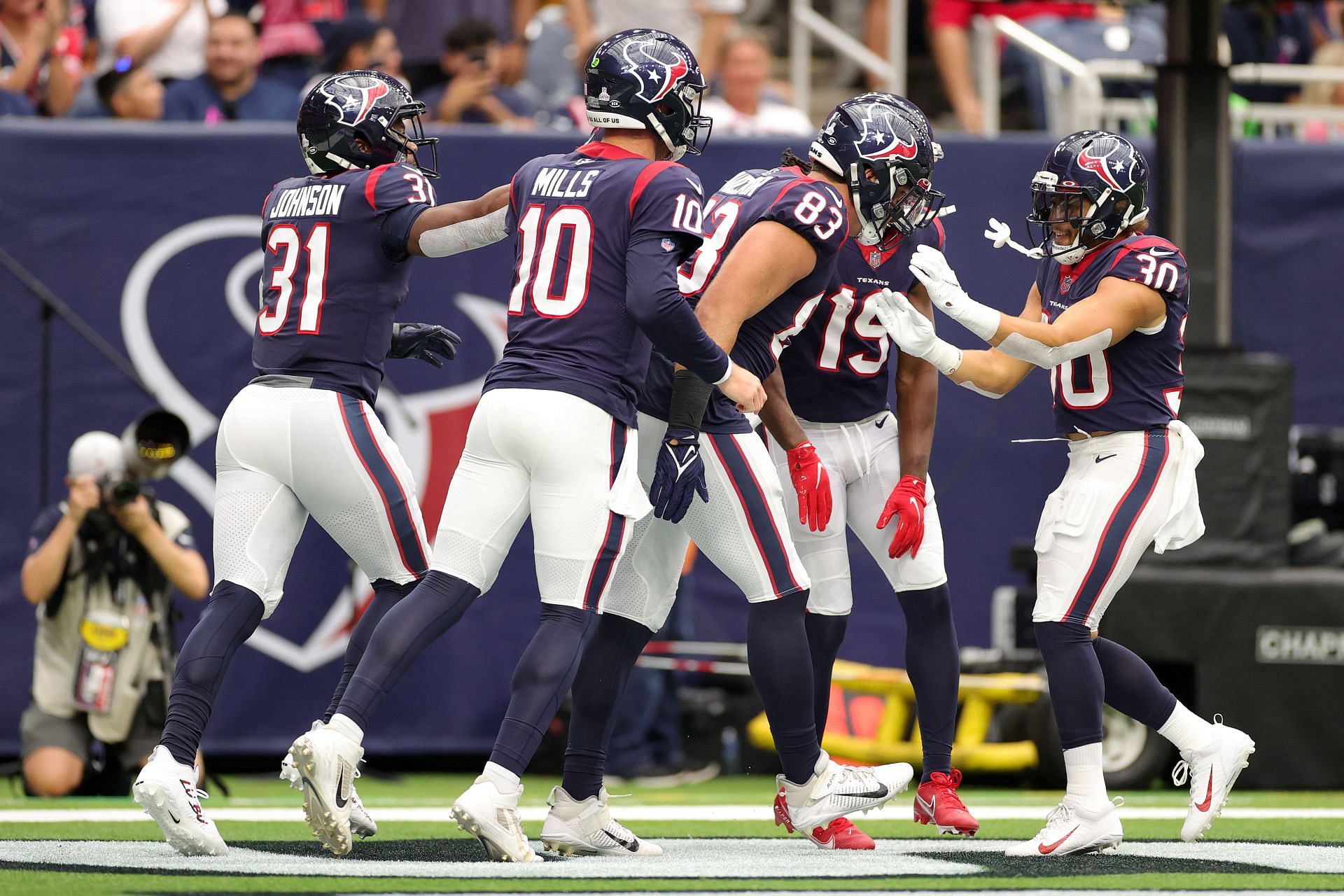 Houston Texans celebrate a touchdown