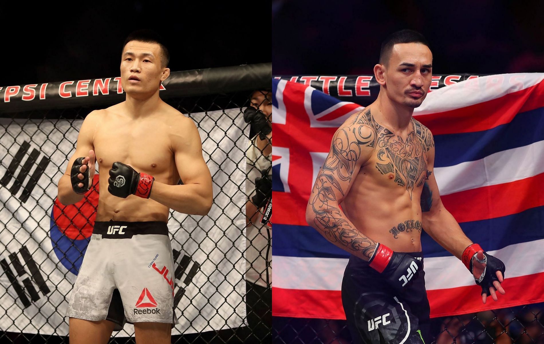 Chan Sung Jung (left); Max Holloway (right).