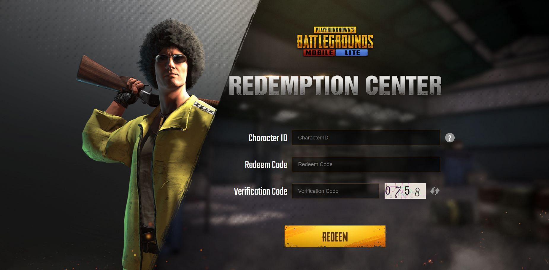 PUBG Mobile Lite can be utilized from the Redemption Center (Image via PUBG Mobile Lite)