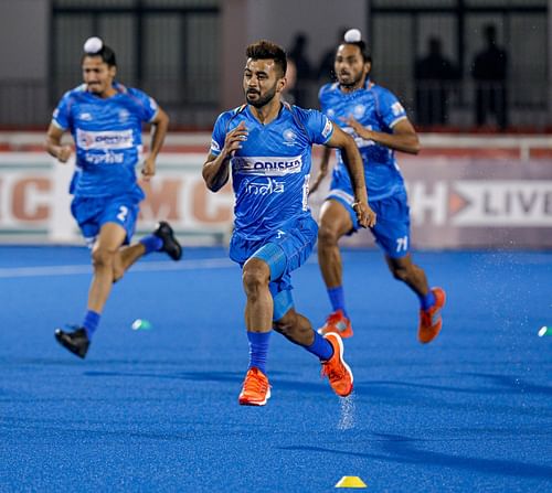 The Indian men's hockey team during a training session. (PC: Hockey India)