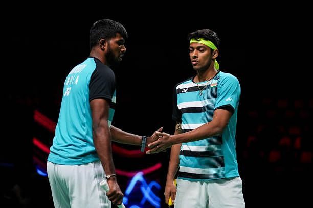 Sixth seeds Satwiksairaj Rankireddy and Chirag Shetty in action at the Indonesia Open