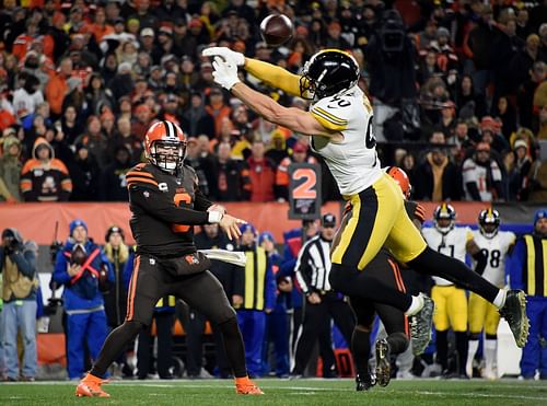 Cleveland Browns Baker Mayfield and Pittsburgh Steelers T.J. Watt