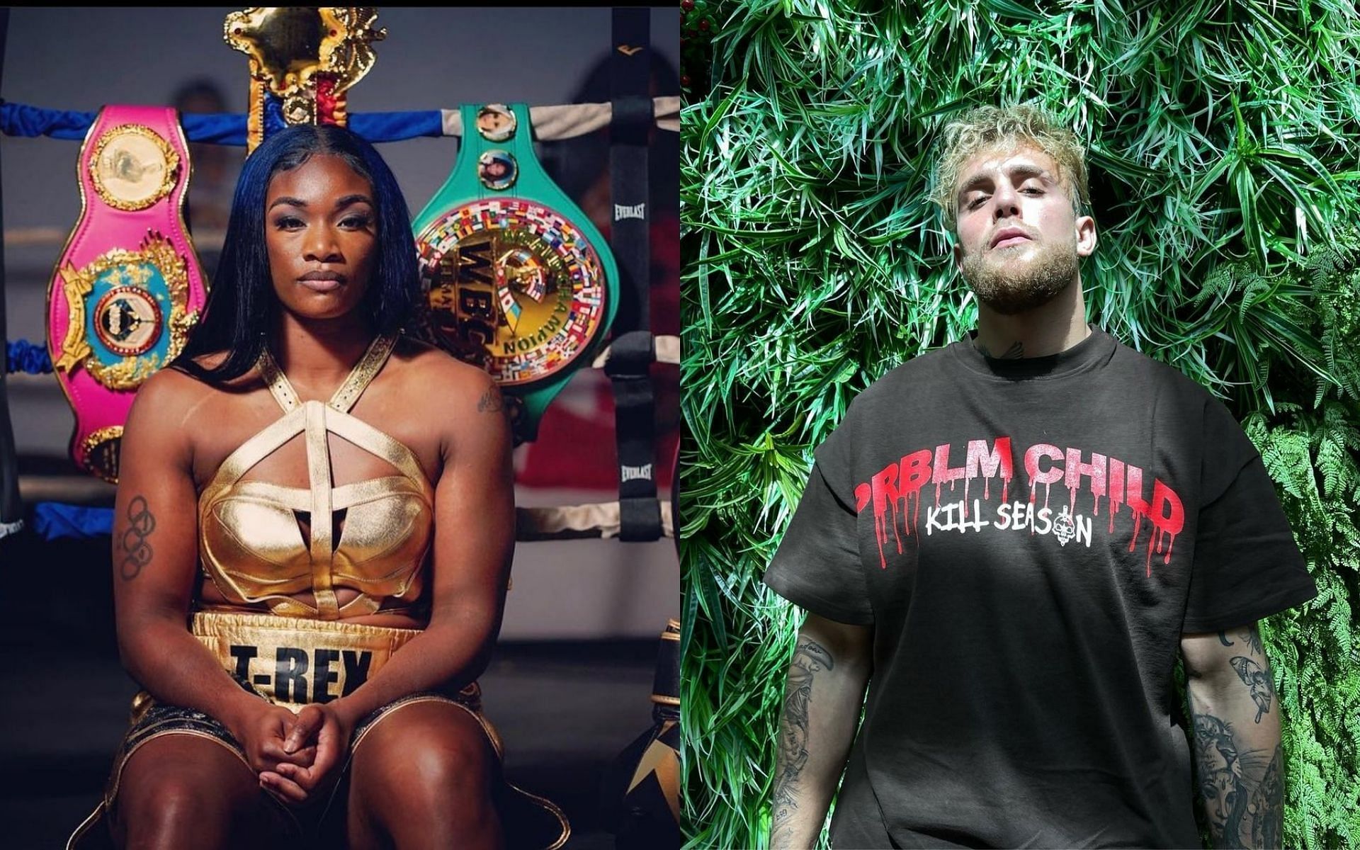 Claressa Shields (left) and Jake Paul (right) [Image Courtesy: @claressashields and @jakepaul on Instagram]