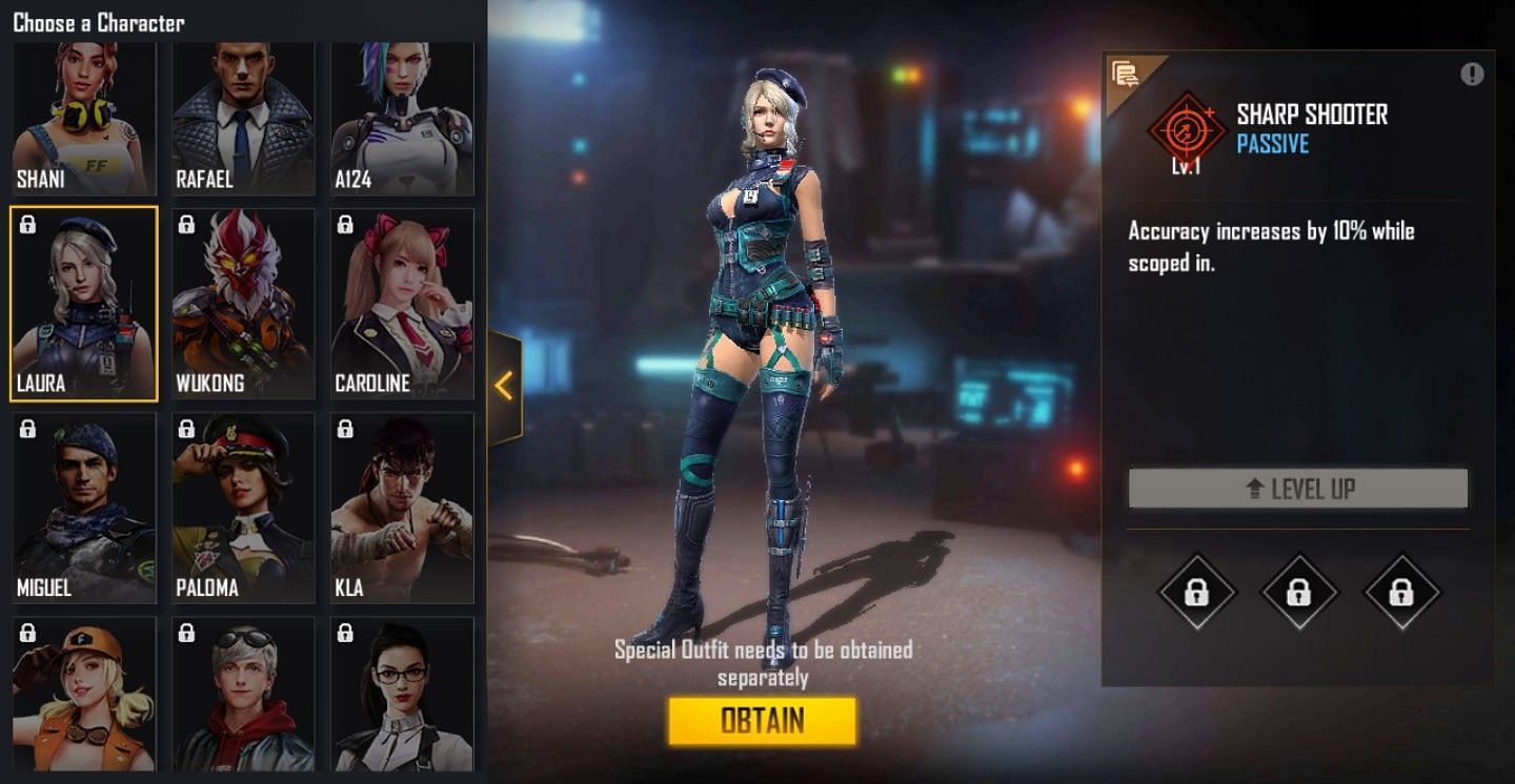 Laura can be purchased 6000 gold or 399 diamonds (Image via Free Fire)
