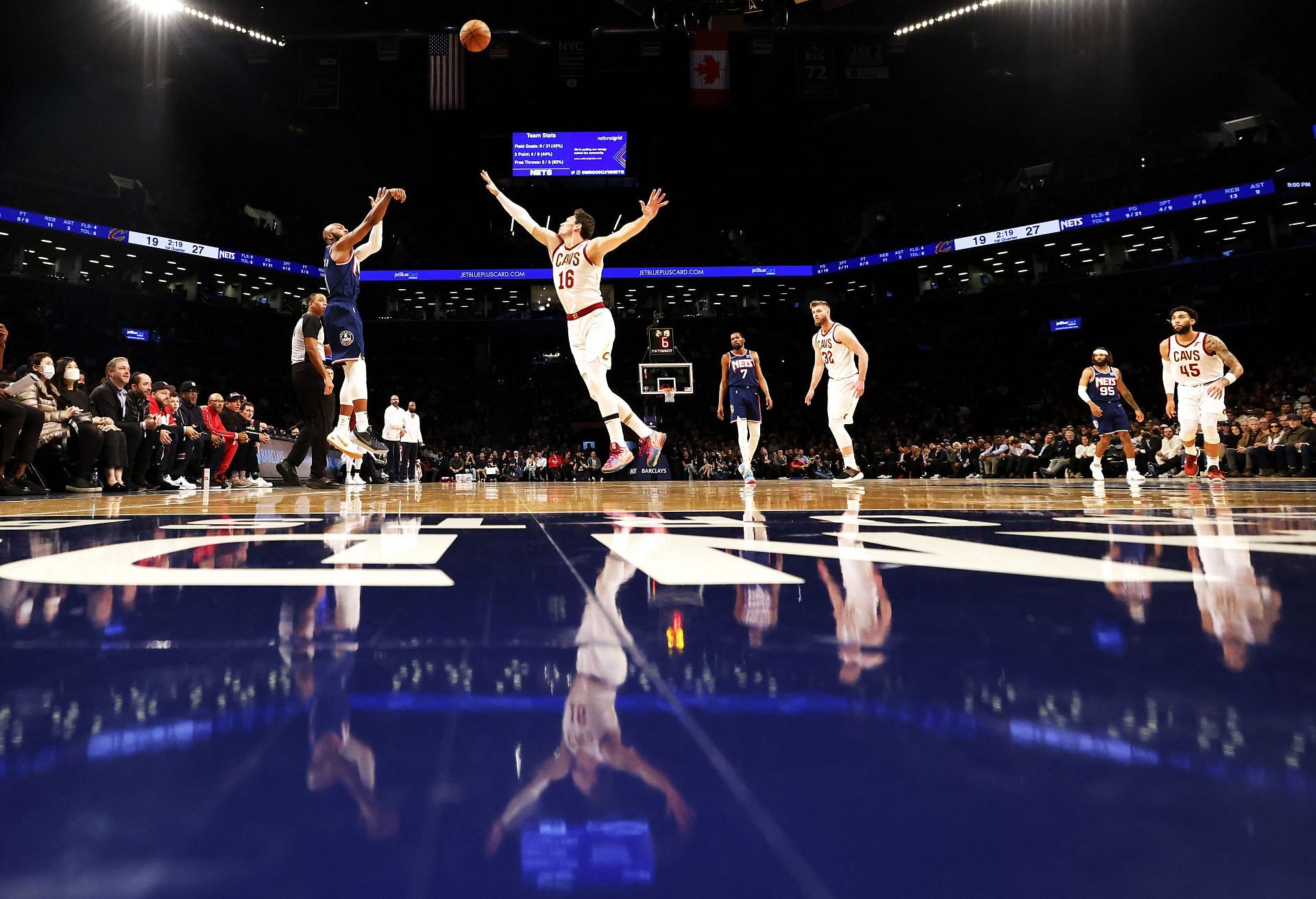 Cleveland Cavaliers in action against the Brooklyn Nets