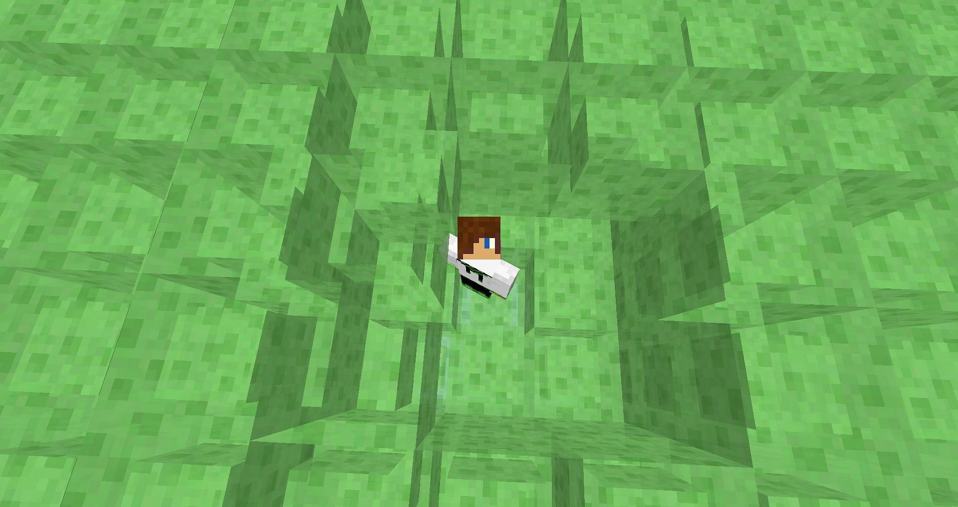 Slime blocks are bouncier than honey blocks.(Image via Minecraft)