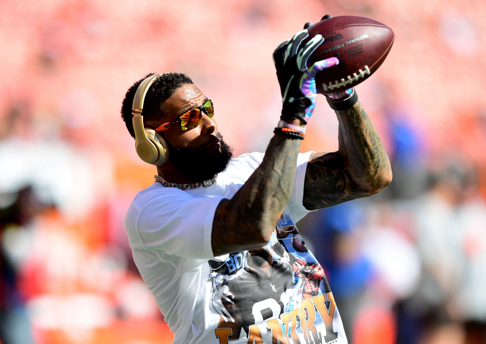 NFL wide receiver Odell Beckham Jr. is on the waiver wire after being released.