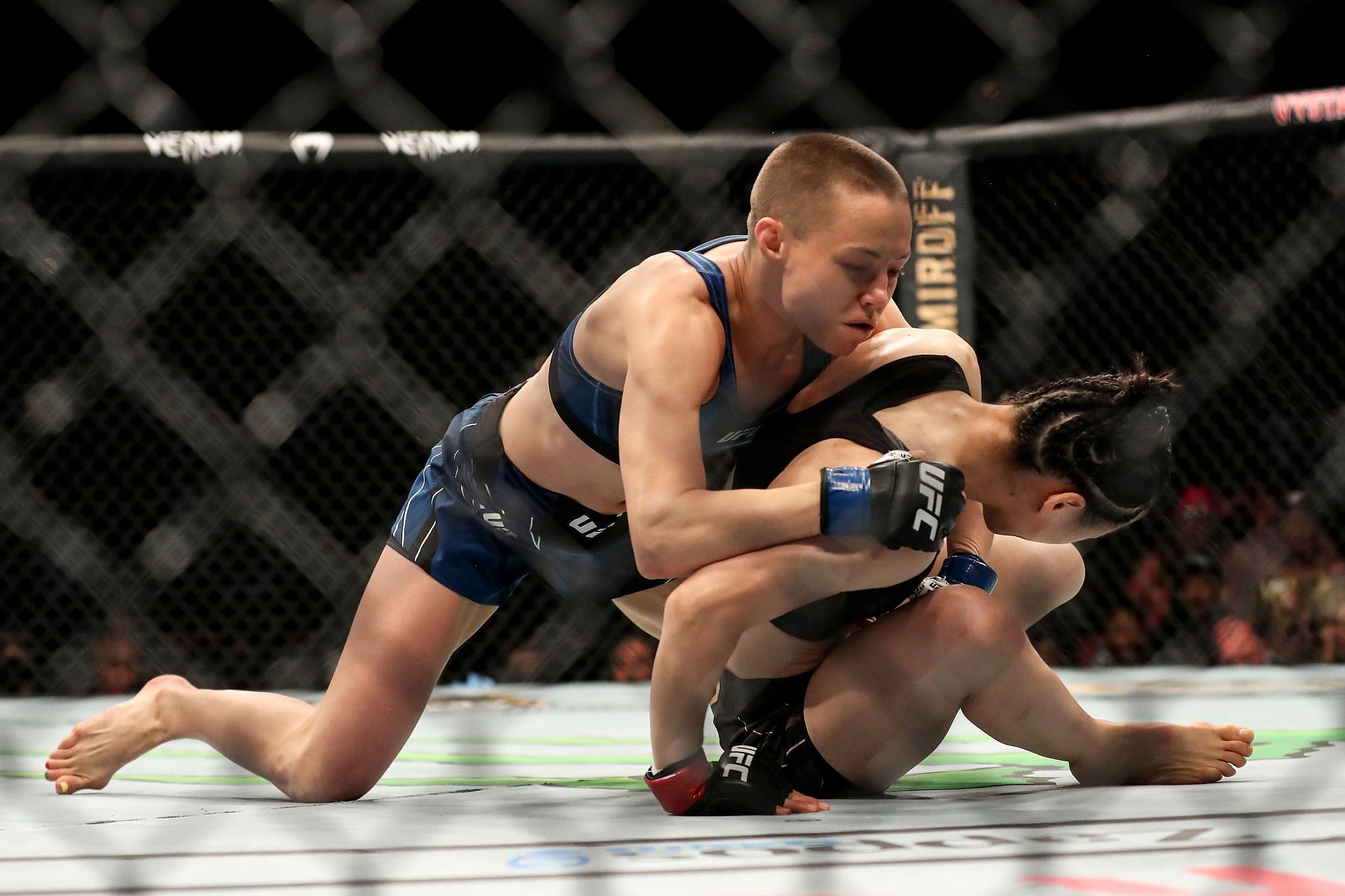 Rose Namajunas scored a violent TKO of Weili Zhang in their first clash