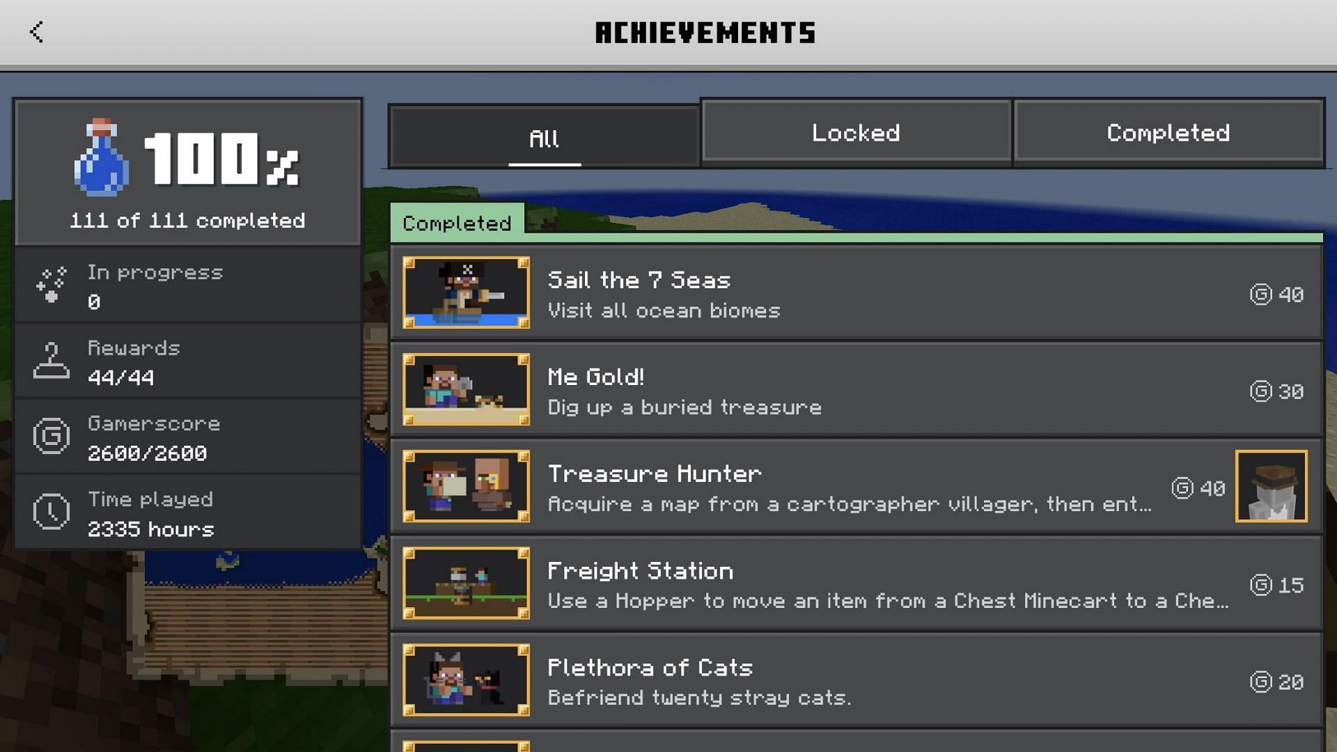 Minecraft achievements can be completed, though many are difficult. (Image via Minecraft)
