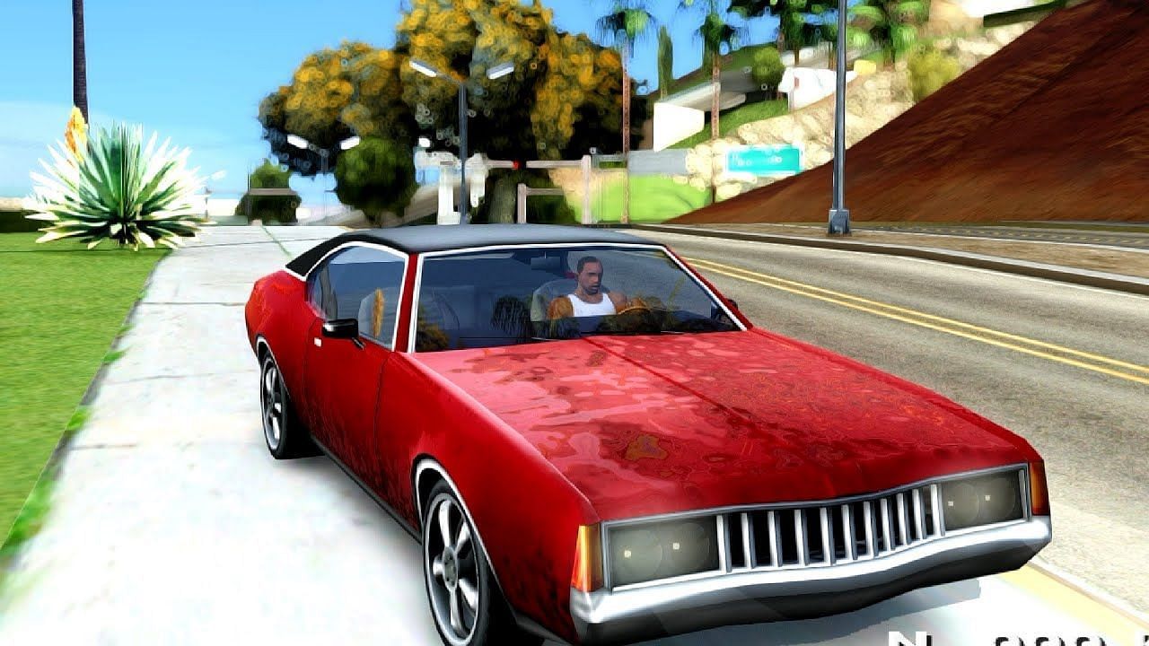 GTA San Andreas, cruising with CJ (Image via YouTube @GTA World Modifications)