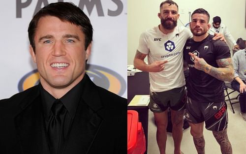 Chael Sonnen (Left), Sean Brady and Michael Chiesa (Right)[ Credits: @Sonnench, @mikemav22, Instagram